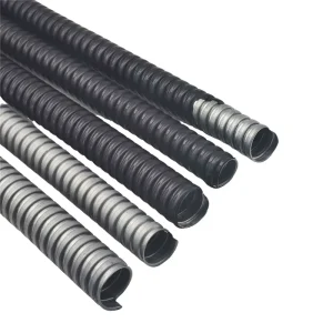 1/2 Inch Black PVC-Coated Stainless Steel Liquid-Tight Flexible Conduit Waterproof Fire Resistant