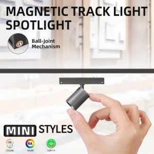 1.5W Aluminum Mini Spotlight DC12V Ultra Thin Magnetic Track Light for Commercial Jewelry Showcase