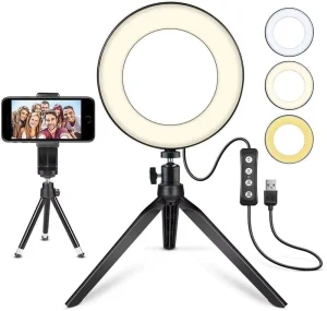 10″ 26cm LED Circular Ring Light Fill Light for Makeup, Photo, Video and Live Studio Broadcast