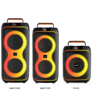 10-30W Portable Wireless Bluetooth Karaoke Speaker with Dual 6-Inch Subwoofers and LED Light