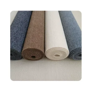 100% Polyester Fiber Non Woven Stripe Style Exhibition Event Wedding Floor Carpet Beige Grey Color Ribbed Carpet