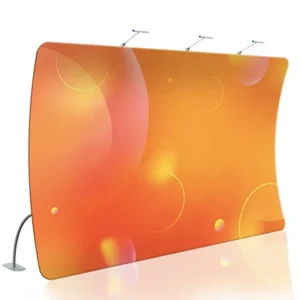 100% Polyester Stretch Fabric Dye Sublimation Printed Foldable Pipe Drape 10ft Curved Aluminum Backdrop Stand
