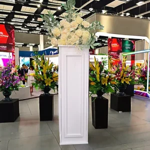 100cm PVC Roman Carved Square Display Stand Riser for Wedding Party Banquet Decoration