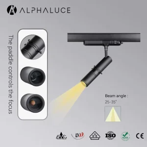 10W Adjustable Focus CCT Switchable Track Spotlight 25-35° Beam Angle with Logo Projection