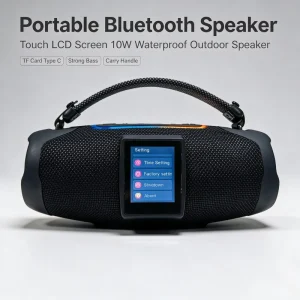 10W Portable Wireless Bluetooth Speaker with Touch LCD Screen, Waterproofing, TF Card Support and USB-C