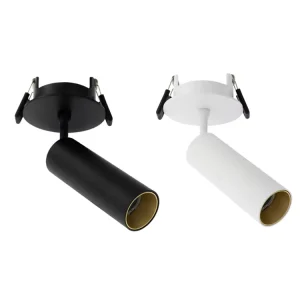 10W White and Black Adjustable COB LED Track Spotlight for Shops and Ceilings