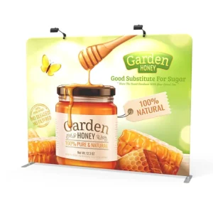 10ft, 20ft, and 30ft Custom Logo Printed Stretch Tension Fabric Pop-Up Wall Display