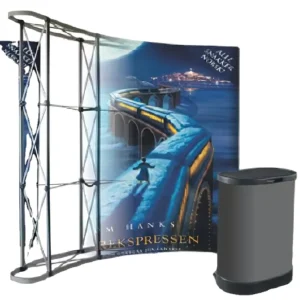 10ft Curved Exhibition Backdrop Aluminum Frame Magnetic Recyclable Trade Show Display