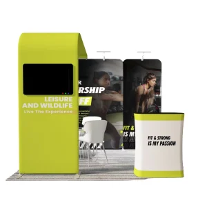 10ft Indoor Foldable Aluminum Pop up Trade Show Display Expo Booth Stand Portable Photo Booth