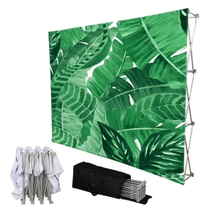10ft Portable Aluminum Frame Tension Fabric Foldable Pop-Up Wall Banner Display Stand
