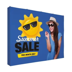10ft Portable Custom-Printed Aluminum Tension Fabric Pop-Up Backdrop Display Stand