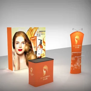 10ft Portable Fabric Trade Show Custom Pop Up Backdrop Banner Display Stand