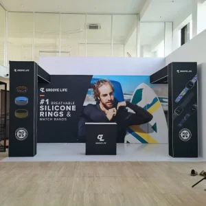 10ft x 20ft Aluminum Modular Tension Fabric SEG Pop-Up Exhibition Display Booth with Dye Sublimation Printing