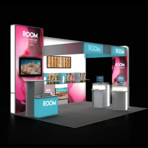 10×10 Freestanding Tension Fabric Backlit Booth Backdrop Display Stand