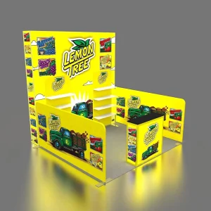 10×10 Portable Tool-Free SEG Backlit Pop-Up Backdrop Display Shelf Stand, Aluminum Exhibition Booth