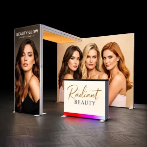 10x10ft Backlit Cosmetic Exhibition Booth with Lightbox Display