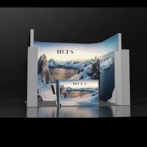 10x10ft Portable Modular Exhibition Booth with LED Lights UV Resistant Fabric & Aluminum Alloy for Indoor Expo