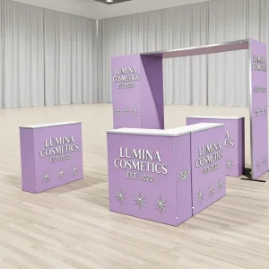 10x10ft Portable Stand Tension Fabric Custom Color Dye Sublimation Printing For Trade Show Exhibitions