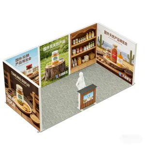 10x15ft Trade Show Booth L-Shape Backwall with Pillar Stand