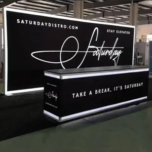 10x20ft Modular Trade Show Booth with Advertising Light Box and Storage Counter