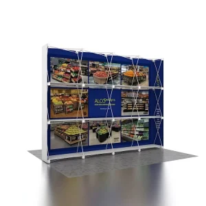 10×7.5ft Portable Collapsible Exhibition Trade Show Promotion Shelf Backdrop Display Pop up Stand