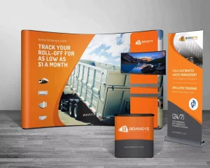 10×8 ft Curved Pop-Up Tension Fabric Display Stand for Exhibition and Trade Show Booths