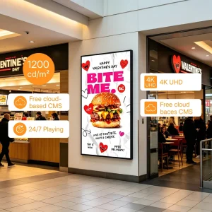 1200nits Ultra Bright LCD Display Advertising Monitor Menu Display Screen with CMS Software for Fast Food Restaurant Drive Thru