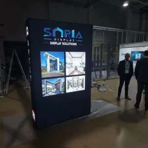 120mm Aluminum Profile Lightbox Booth Modular Exhibition Display System with Counter Custom Trade Show Stand