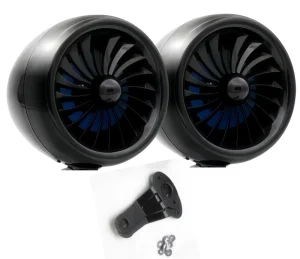 12V Universal Motorcycle Audio 3 Inch Full Range Waterproof Speaker for Scooter ATV UTV Boat with Mirror Brackets 90MB Black