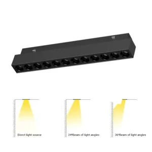 12W Aluminum Magnetic Grille LED Track Spotlight for Indoor Hotels Supermarkets Offices and Shops