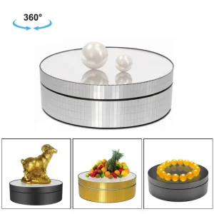 12cm 360 Degree 3-Speed Electric Motorized Turntable Display Stand for Photography, Jewelry and Watches