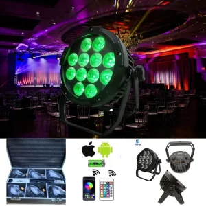12x18W Flat LED Waterproof Battery PAR Light for Band Stage Lighting