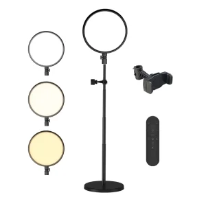 13-Inch Studio Fill Panel Light and Ring Lamp Kit with Tripod for Makeup, Video and Live Studio