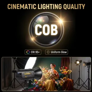 150W Photography Fill Light Outdoor Lighting 3200 7000K Stepless Dimming COB Photography Lamp for Broadcast Fill Light