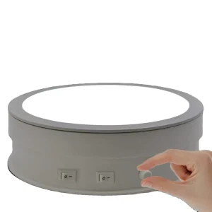 15cm LED Light Rotating Display Stand Base Platform Turntable Photography for 360 Photo Extendable