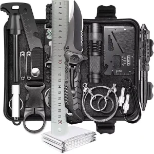 17-in-1 Lightweight Survival Kit for Outdoor Camping Fishing and Hunting