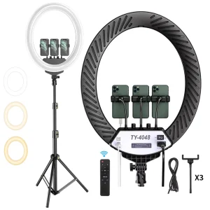 18 Inch 48cm LED Ring Light Oval Shape Studio Photographic Video Lighting for Makeup Salon Tattoo and Nail Shop