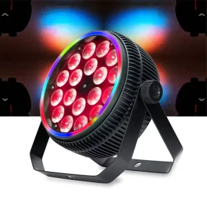 18 LED Par Light with Ring LED DMX512 Control Alloy Body Projector Light RGBW KTV CRI90