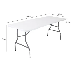 180cm 240cm Plastic Outdoor Foldable Table and Chair Set for Office Wedding Dining & Household Use