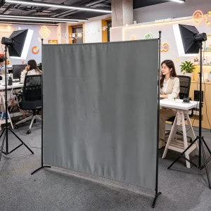 180cm Modern Fabric Foldable Office Partition Divider Freestanding Privacy Screen Panel Portable Room Workspace Office Cubicle