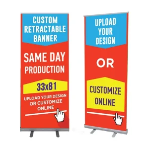 180x80cm Foldable Aluminum Retractable Roll Up Banner Stand with Dye Sublimation Printing
