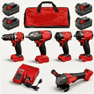 18V Electric Tools Brushless Lithium Battery Power Tools 5pcs Tools with 4pcs Battery Portable Outdoor Tool Kit