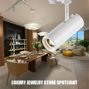 18W COB High CRI 97 Variable Focus Anti Glare Track Spotlight Adjustable Angle 15 60 Degrees Aluminum