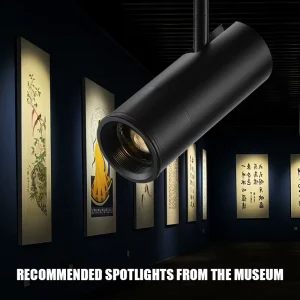 18W LED Focus Track Light Zoomable Anti-Glare COB Aluminum Spotlight High CRI 95 for Museum and Shop