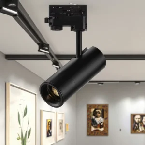 18W Zoomable Anti Glare COB LED Track Spotlight 15 60 Degree Angle Adjustable Dimmable High CRI 95 Modern Lighting Museum Art