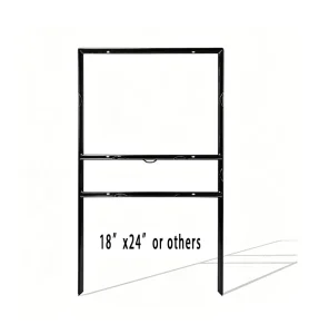 18×24 Inches Factory Direct Steel Angle Iron H Frame Real Estate Yard Sign Outdoor Durable Powder Coated Rust Proof Slide in