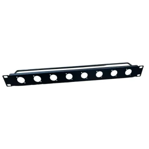 1U 19 Inch 8 Port Blank D Type Patch Panel Pre Punched for Audio Video XLR Connectors with Bracket