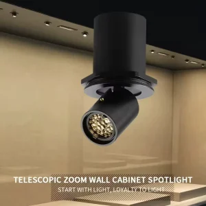 1W/3W Mini COB LED Spotlight, Aluminum Anti-Glare Track Light for Jewelry Displays and Exhibitions