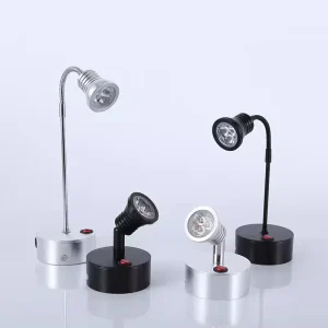 1W 3W Rechargeable Jewelry LED Spotlight Flexible Wireless Counter Display Lamp for Museum Showcases