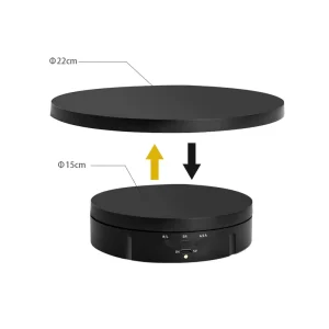 2-in-1 Rotating Display Stand with 8.66-Inch Replacement Cover for Photography Turntable